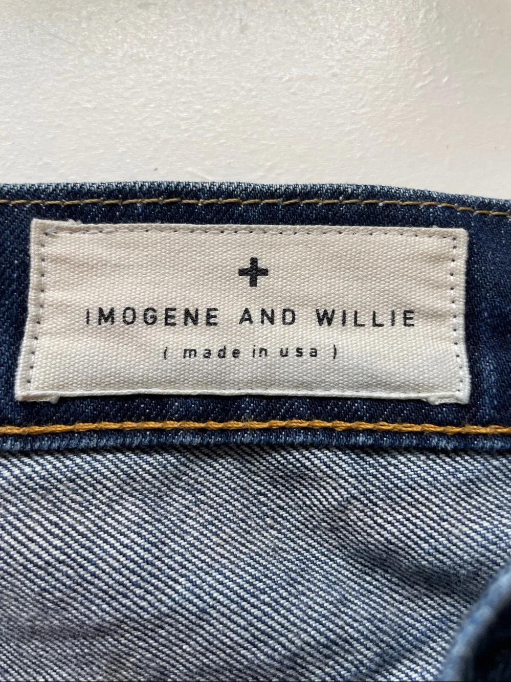 Dark Denim Heritage Workwear Slim Button Fly Jeans 35 Imogene & Willie Barton